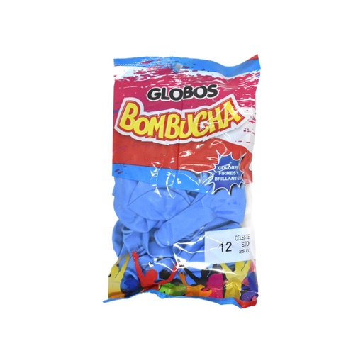 [476101] GLOBO N° 12 BOMBUCHA CELESTE ESTANDAR x25 e/Bo ( 70395 )