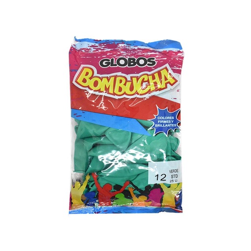 [476134] GLOBO ESTANDAR BOMBUCHA N°12 VERDE X25 E/ BO ( 70425 )