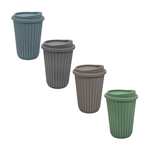 [485902] VASO TERMICO PLASTICO C/ TAPA RAYADO ( 6376 )