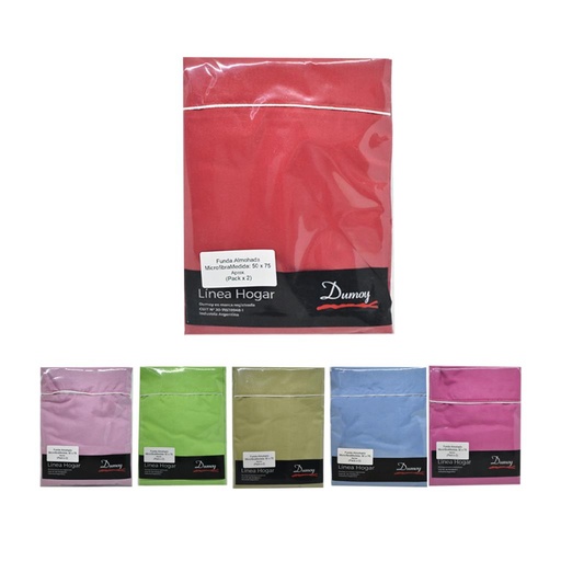 [488839] FUNDA P/ ALMOHADA MICROFIBRA DUMOY 50cm x 75cm x2