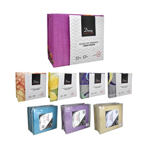 [488982] SABANA LINEA HOGAR DUMOY ESTAMPADA LISA 2 1/2PLZ