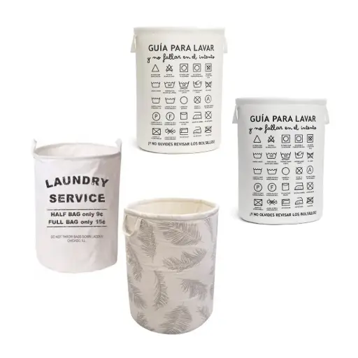 [489301] CESTO P/ ROPA TELA ESTAMPADO C/ MANIJA 37 x 50cm