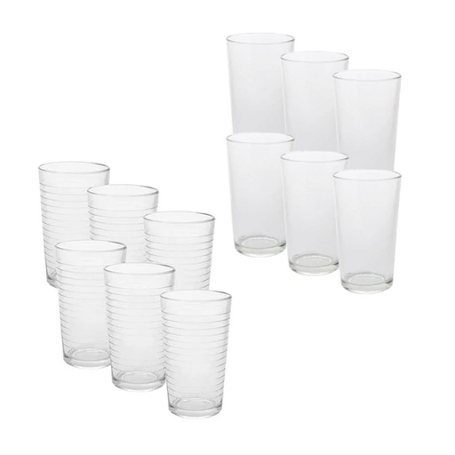 [491677] &VASO VIDRIO ALTO NILDA COBRA X6 DURAX 350ML E/ BO