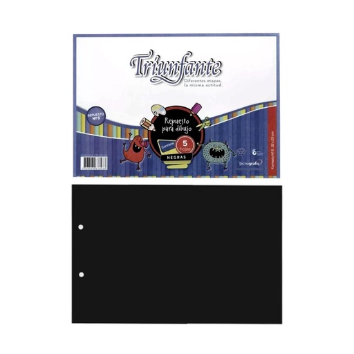 [495197] REPUESTO DIBUJO TRIUNFANTE N°5 NEGRO E/BO 5 HJS