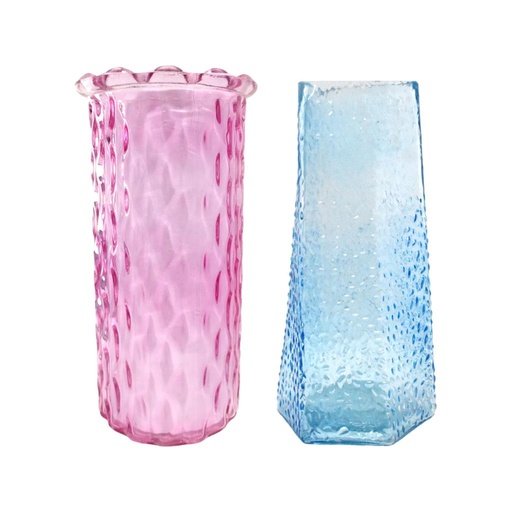 [495538] FLORERO DE VIDRIO COLOR C/ RELIEVE 