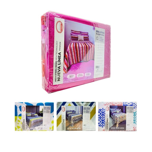 [496473] SABANAS DREAM LUXE 200 HILOS 2 1/2 140CM X 190CM C/ 4 FUNDAS