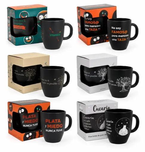 [497353] TAZA VIDRIO DISEÑO C/ FRASE E/ CJ