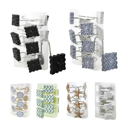 [497474] GANCHO RESINA P/ CORTINA DE BAÑO x12 e/Cj