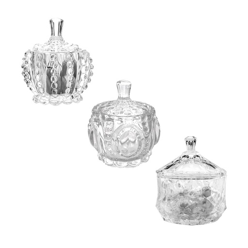 [497727] CARAMELERA DE VIDRIO LABRADA C/ TAPA E/CJ ( AD105-12 )