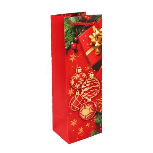 [500114] BOLSA NAVIDAD GLITTER C/ CORDON 36 X 13 X 8CM ( NS348819 )