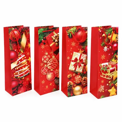[500114] BOLSA NAVIDAD GLITTER C/ CORDON 36 X 13 X 8CM ( NS348819 )