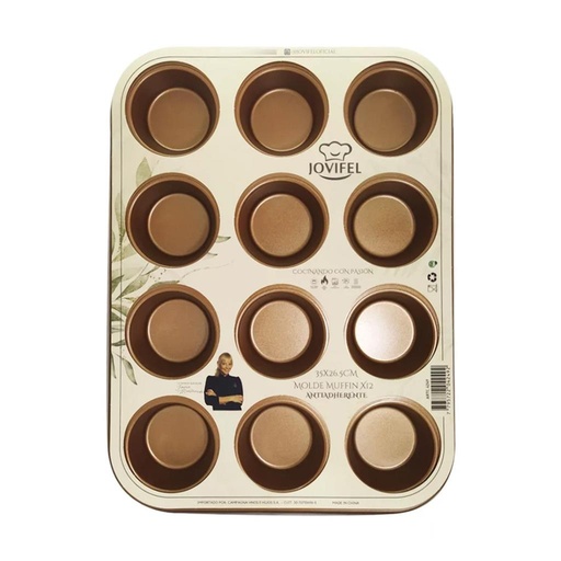 [501291] MOLDE ANTIADHERENTE P/ MUFFINS X12 DE 35 X 26.5CM ( 4249 )