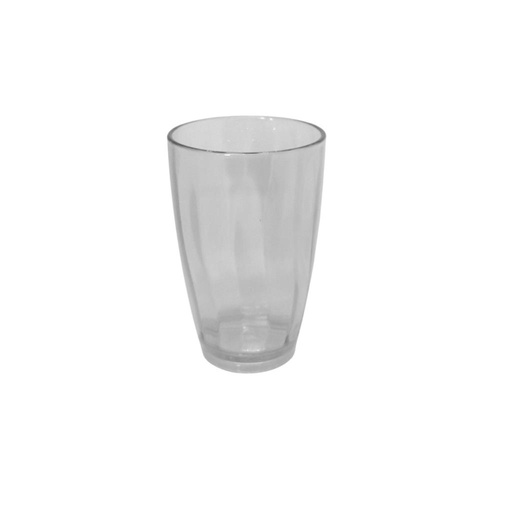 [503810] VASO FACETADO PLASTICO TRASLUCIDO CRISTAL 410ML ( 6037 )
