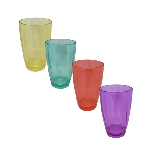 [503832] VASO FACETADO PLASTICO TRASLUCIDO COLOR 410ML ( 6038 )
