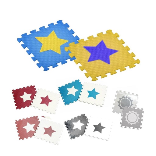 [507000] PISO ENCASTRABLE GOMA EVA ESTRELLA C/BORDE X 9PZS DE 30 X 30CM 8MM ( 93206 )
