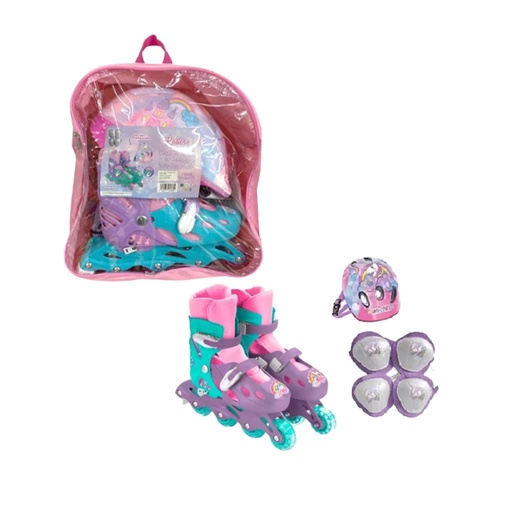 [508991] ROLLER UNICORNIO REGULABLE C/ KIT DE PROTECCION Y MOCHILA