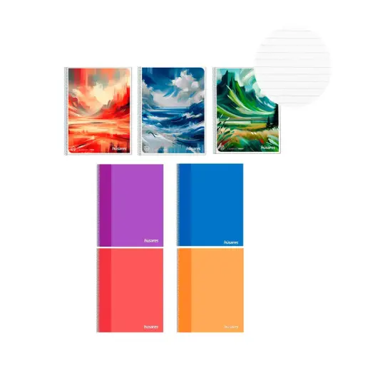 [509970] CUADERNO A4 C/ ESPIRAL HUSARES RAYADO 80 HOJAS