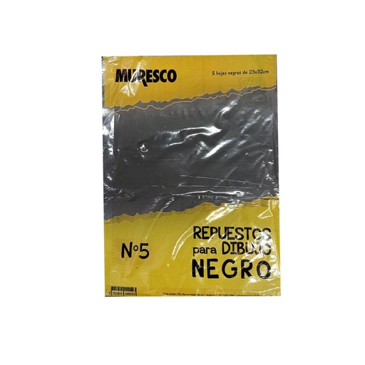 [510278] REPUESTO DE DIBUJO MURESCO N° 5 NEGRO x 5hjs