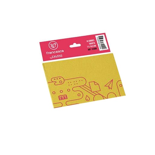 [510410] SOBRE MEDORO TARJETA DORADO 120GR 7X10.5CM X10 E/BO ( 1240DO )