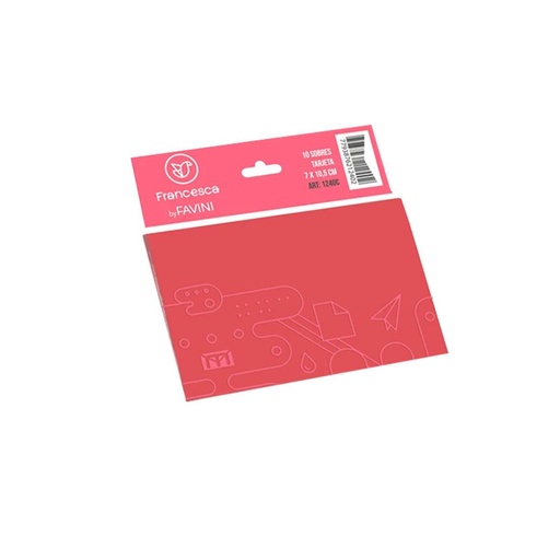 [510432] SOBRE MEDORO TARJETA ROJO 120GR 7X10.5CM X10 E/ BO ( 1240RO )