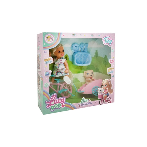 [511268] MUÑECA TINY LUCY POP C/ BICICLETA Y ACCESORIOS E/ CJ