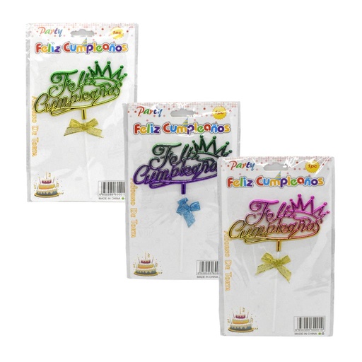 [512401] ADORNO TORTA FELIZ CUMPLEAÑOS ( TP9558 )