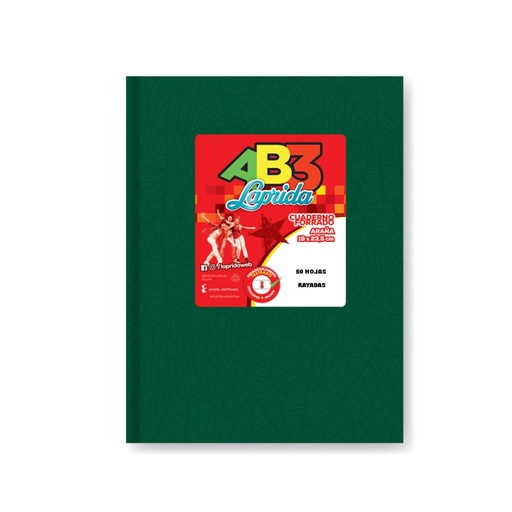 [512522] &CUADERNO LAPRIDA AB3 T/DURA ARAÑA X50HJS RAYAD VERDE