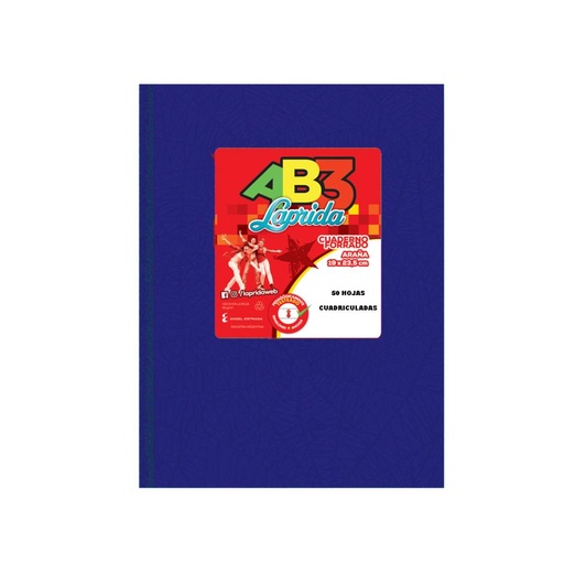 [512555] &CUADERNO LAPRIDA AB3 T/DURA ARAÑA X50HJS CUADR AZUL