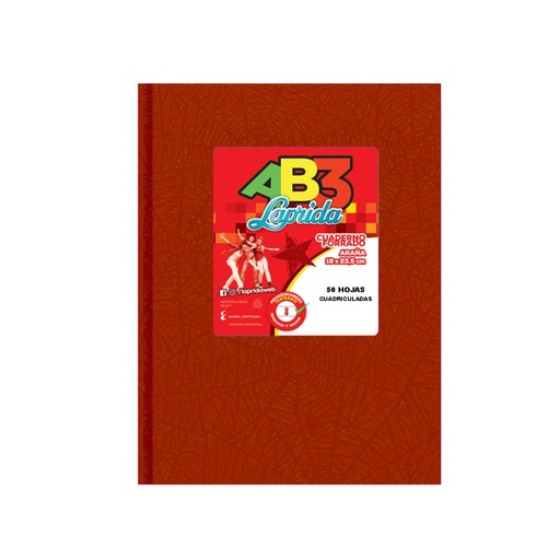 [512599] &CUADERNO LAPRIDA AB3 T/DURA ARAÑA X50HJS CUADR ROJO