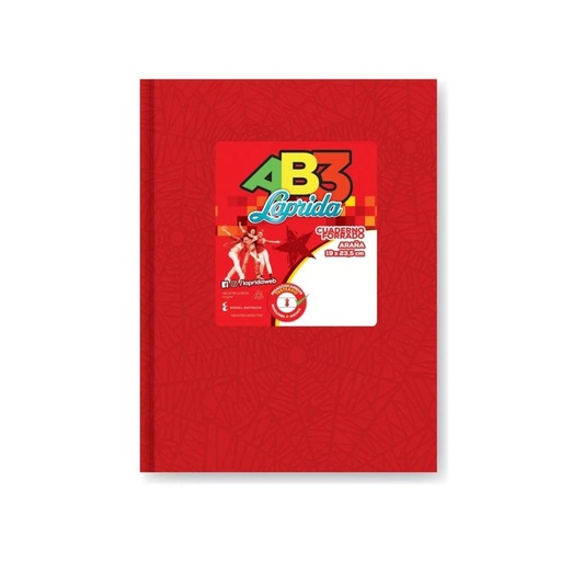 [512643] &CUADERNO LAPRIDA AB3 T/DURA ARAÑA X50HJS RAYAD ROJO