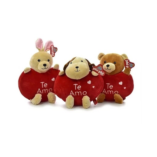 [513611] PELUCHE ANIMALITO SPANDEX C/ CORAZON 30CM ( 8121 )