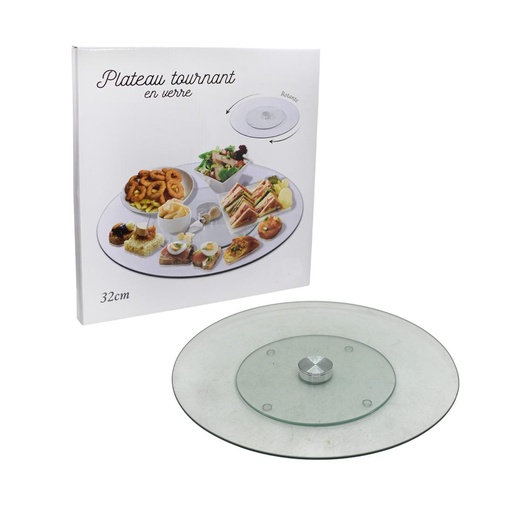 [514656] PLATO GIRATORIO VIDRIO 32cm E/ CJ ( 17113 )