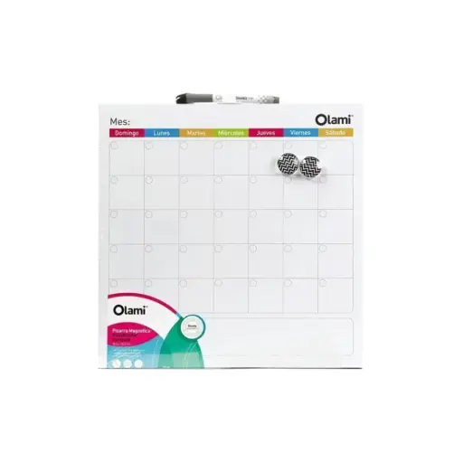 [514711] PIZARRA MAGNETICA PLANIFICADORA OLAMI BLANCA C/ MARCADOR 35.5 x 35.5cm