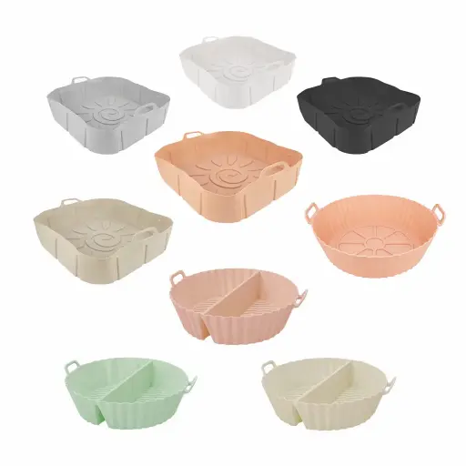 [514865] MOLDE SILICONA P/ AIR FRYER 18X5CM C/ MANIJAS ( CN16298 / CN16295 / ZX-32 )