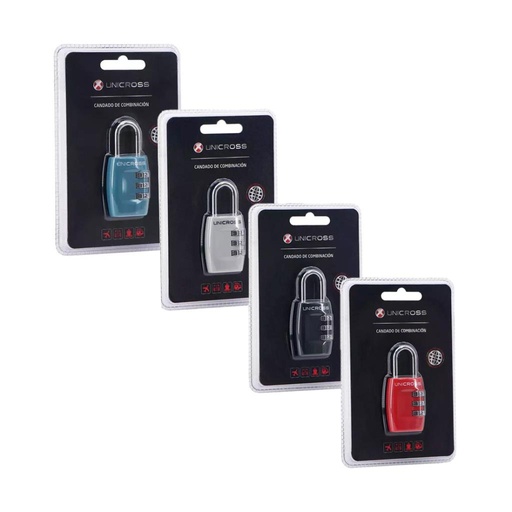[516328] CANDADO C/ COMBINACION TSA UNICROSS E/BL