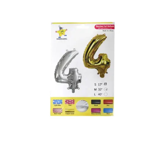 [516911] GLOBO METALIZADO NUMERO 4 32" E/BO