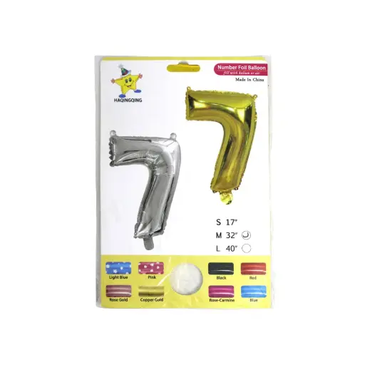 [516944] GLOBO METALIZADO NUMERO 7 32" E/BO