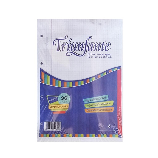 [108525] REPUESTO TRIUNFANTE A4 X96 HJS CUADRICULADO