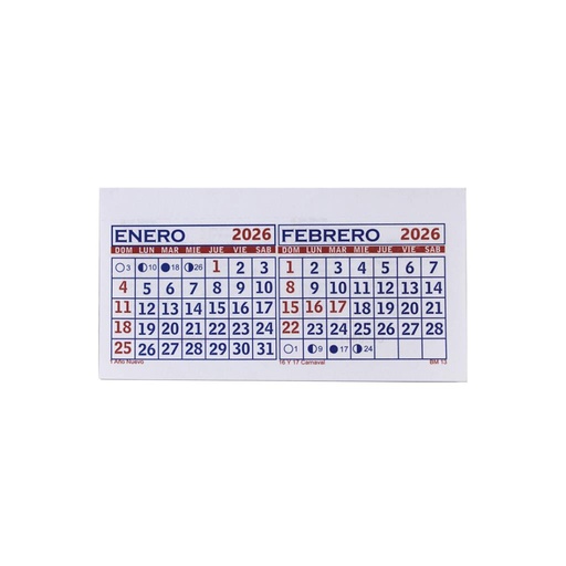 [290619] CALENDARIO BIMENSUAL 2026 13cm x 7.5cm