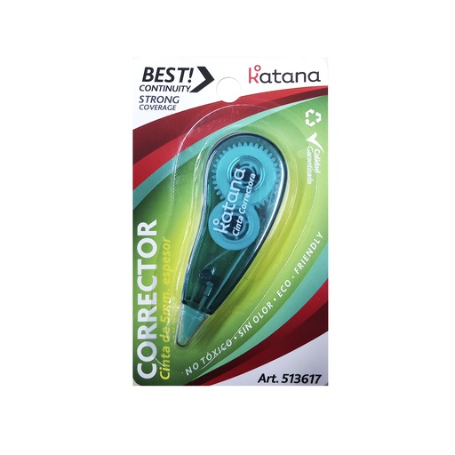 [374120] CORRECTOR CINTA KATANA CHICO 6MTS E/ BL ( 513617 )