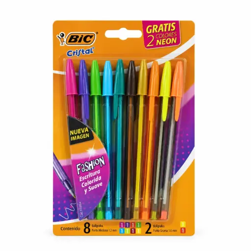 [374175] &LAPICERAS BIC FASHION CRISTAL X10 E/ BL ( 0329310913 )