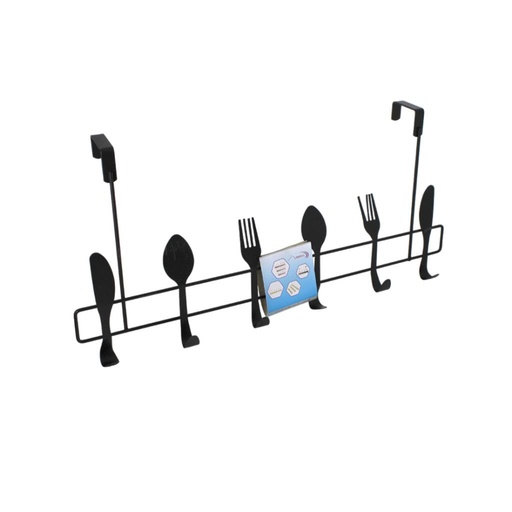 [410706] PERCHERO METALICO NEGRO 6 GANCHOS 50CM ( 17097 )