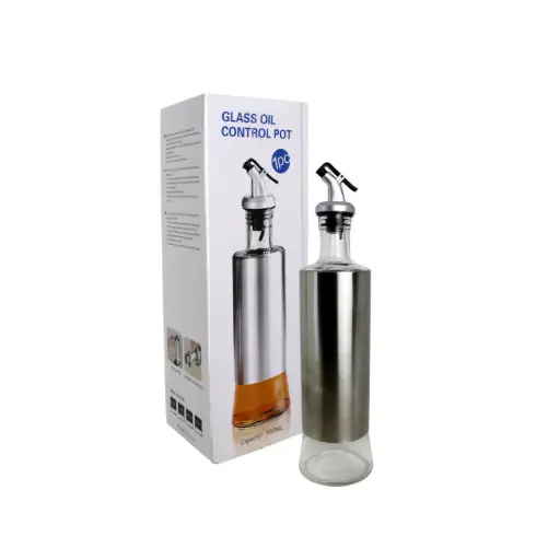 [487431] ACEITERO VIDRIO METAL C/ PICO DOSIFICADOR 500ml 29cm e/Cj