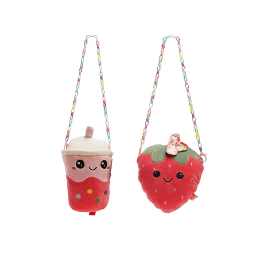 [522092] PELUCHE CARTERA FRUTILLA/ FRAPPE C/ CORREA 20cm ( 8225/26 )
