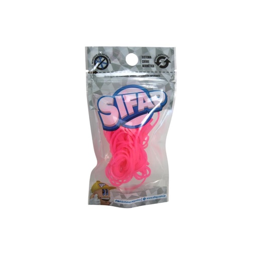 [523005] BANDAS ELASTICAS 16GRS ROSA FLUO SIFAP E/ BO ( S493 )