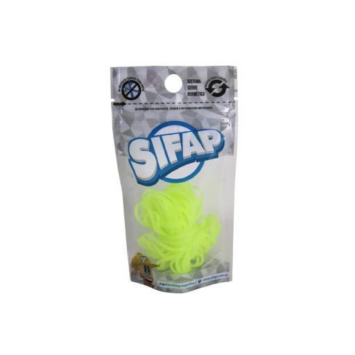 [523016] BANDAS ELASTICAS 16GRS VERDE FLUO SIFAP E/ BO ( S487 )