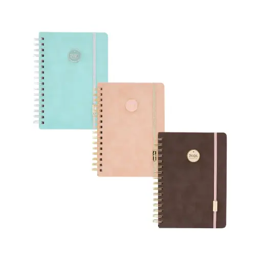 [524050] AGENDA SEMANAL GOLD MINIMALISTA FW 2026 C/ ESPIRAL 15 x21cm e/Bo ( 201963 )