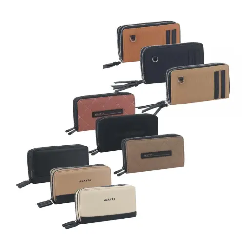 [525854] BILLETERA AMAYRA C/ 2 CIERRES e/ Bo ( 67.B1014/15/16 )