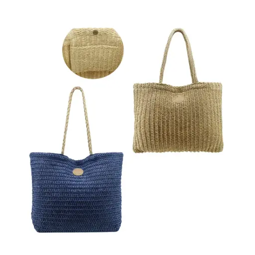 [526019] BOLSO PLAYERO RAFIA AMAYRA e/Bo ( 67.5081.1/.2 )