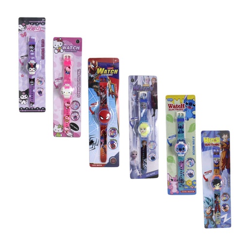 [526063] RELOJ PULSERA PERSONAJES C/LUZ e/Bl